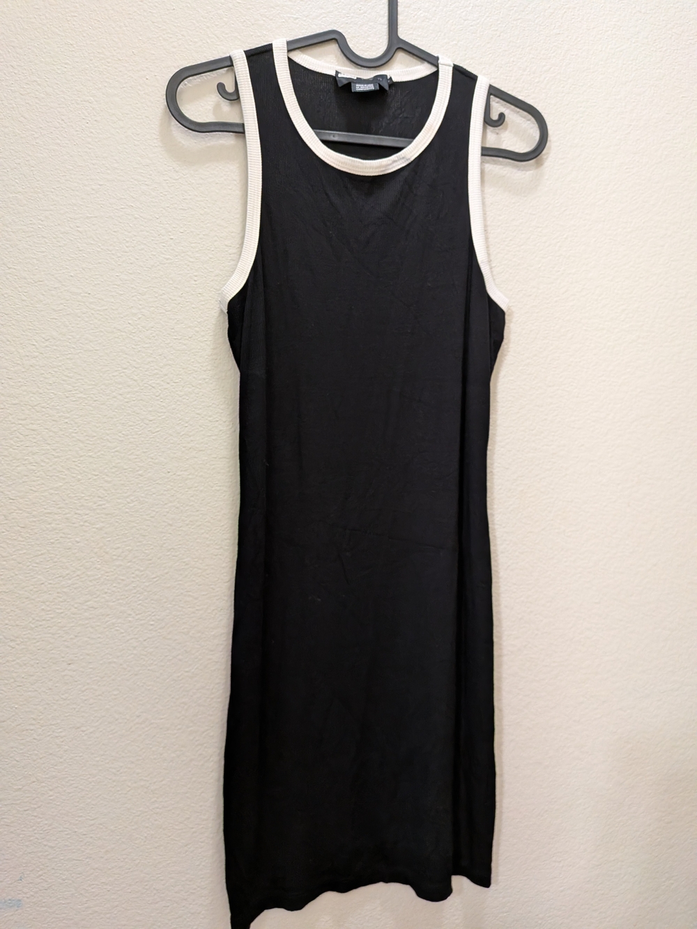 Hatch Maternity - The Kristen Dress - Black Midi Tank White Trim